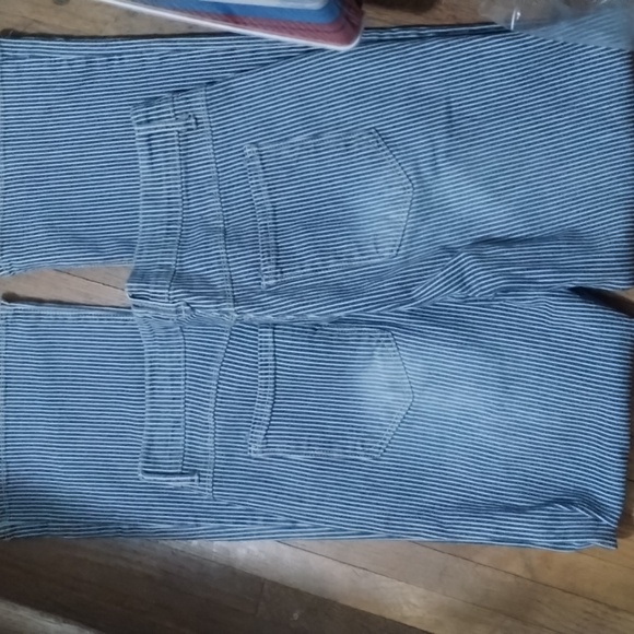 Classic Striped Blue Flare Jeans - Picture 7 of 7